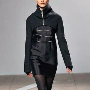 Shipley Halmos Cropped Dark Charcoal Grey Wool Bolero Jacket Shrug XS Collar